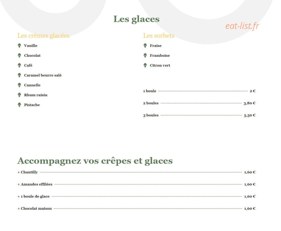 Crêperie Le Montagnon — carte page 2