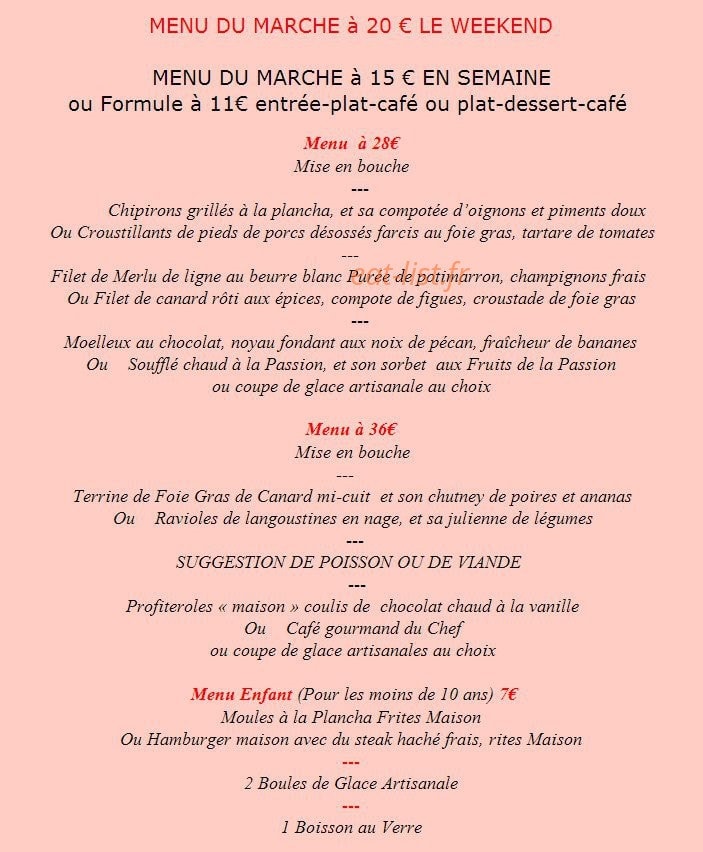 Auberge du Fronton — carte page 2