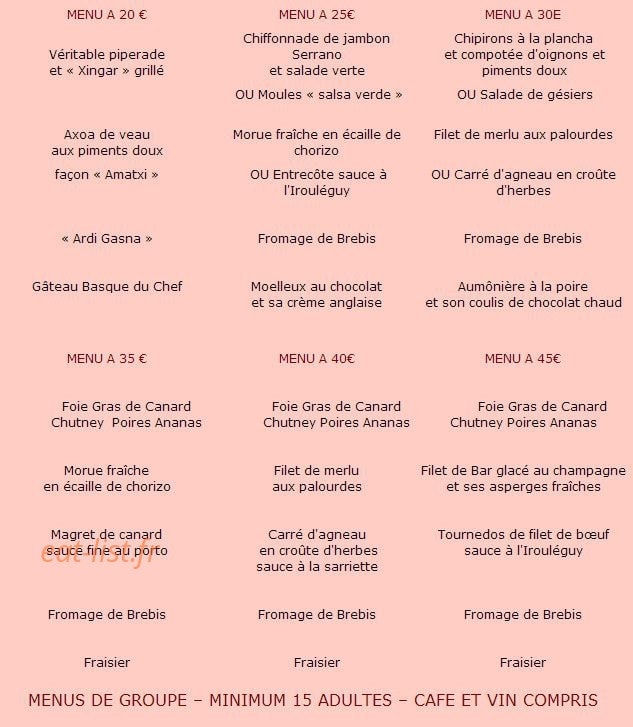 Auberge du Fronton — carte page 3