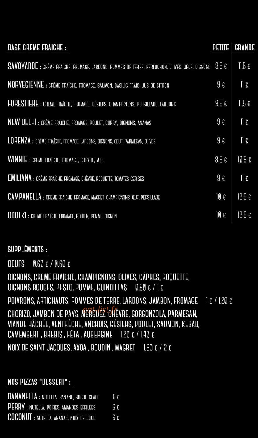 Pizza Manu — carte page 2