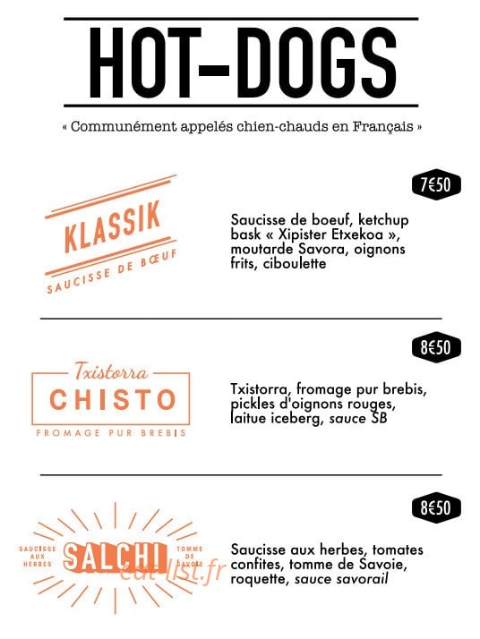 SB Artisans Burger — carte page 3
