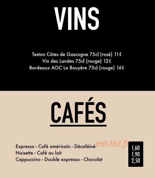 SB Artisans Burger — carte page 8