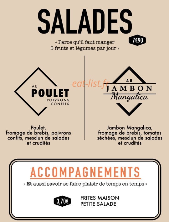 SB Artisans Burger — carte page 5