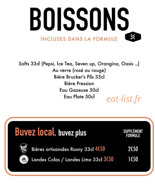 SB Artisans Burger — carte page 7