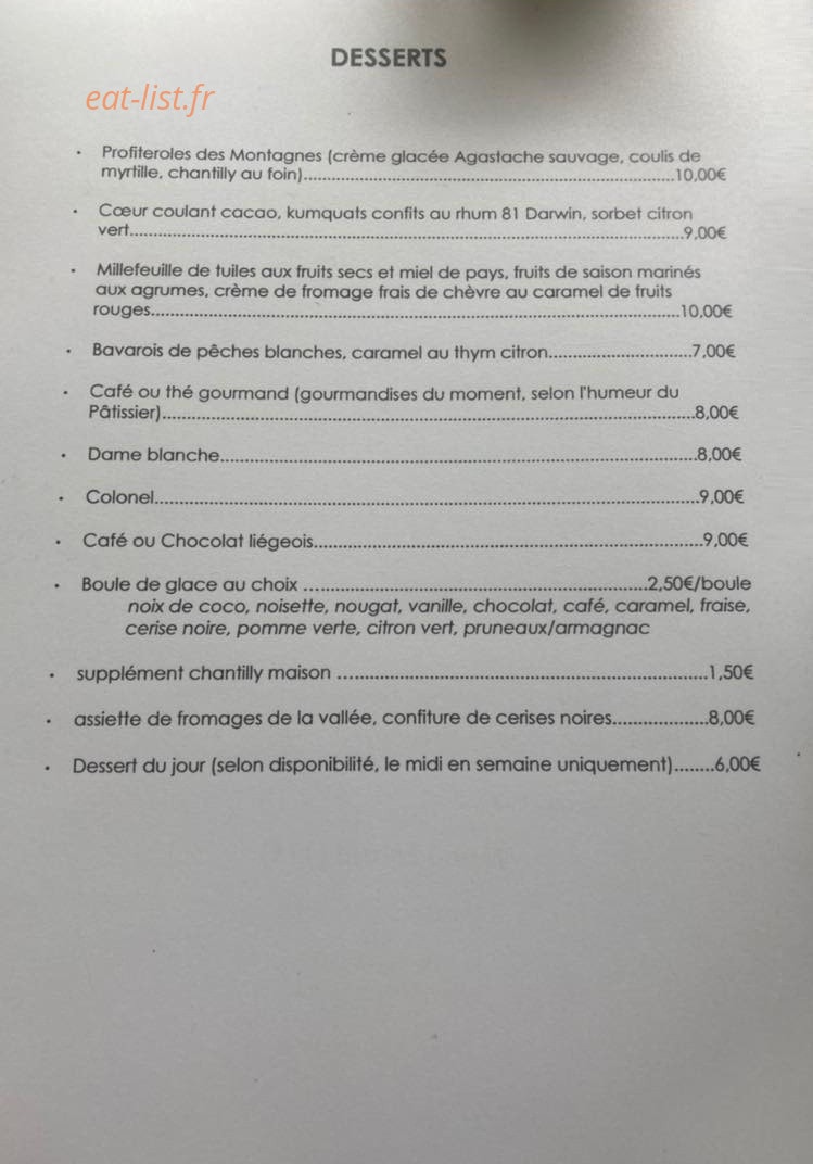 Auberge des Isards — carte page 4