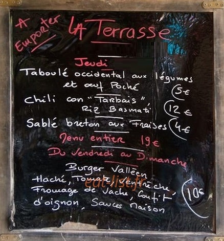 La Terrasse — carte page 1