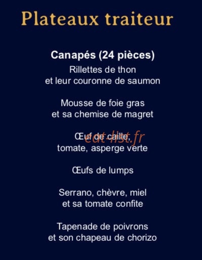 Le Fournil de Socoa — carte page 1