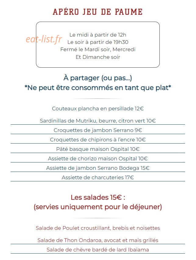Le Jeu De Paume — carte page 2