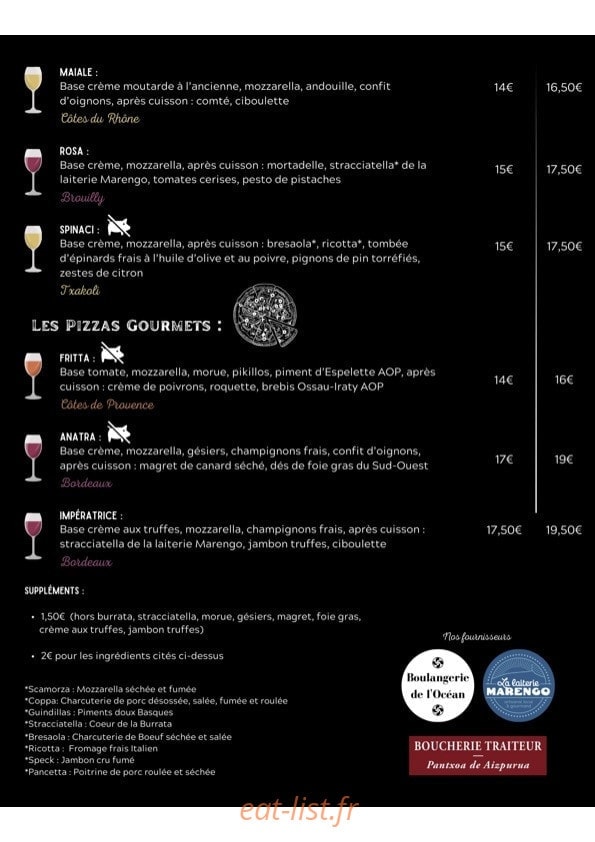 Marinela Pizza — carte page 3