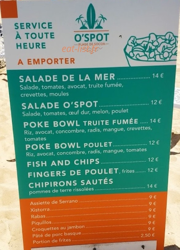 O'spot — carte page 1