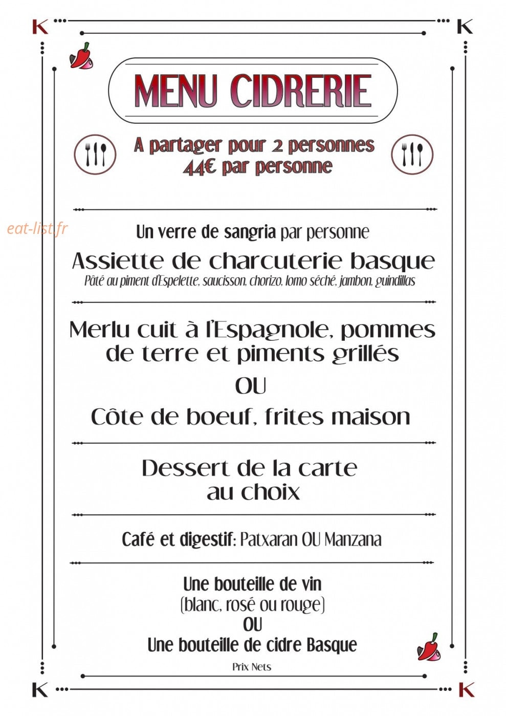Chez Kako — carte page 4