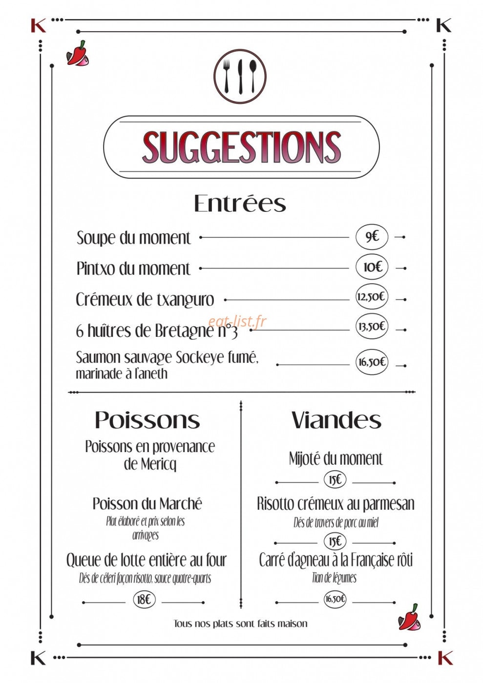Chez Kako — carte page 3