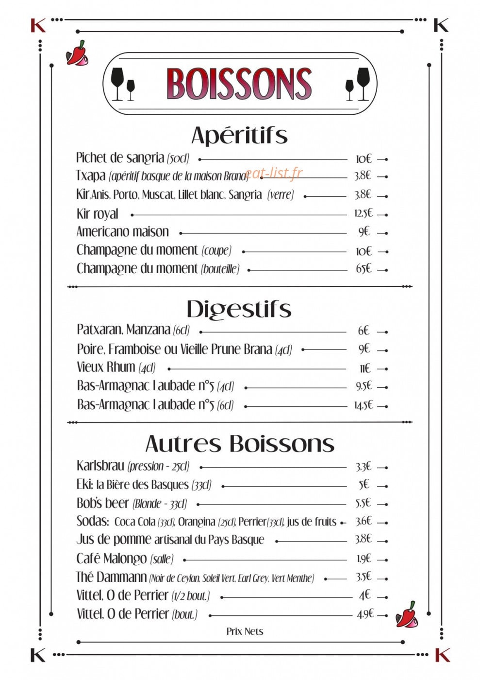 Chez Kako — carte page 5