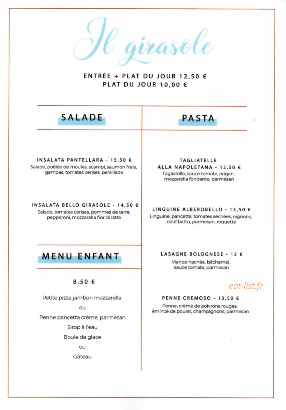 Il Girasole — carte page 1