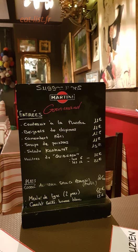 Le Bistrot Luzien — carte page 1