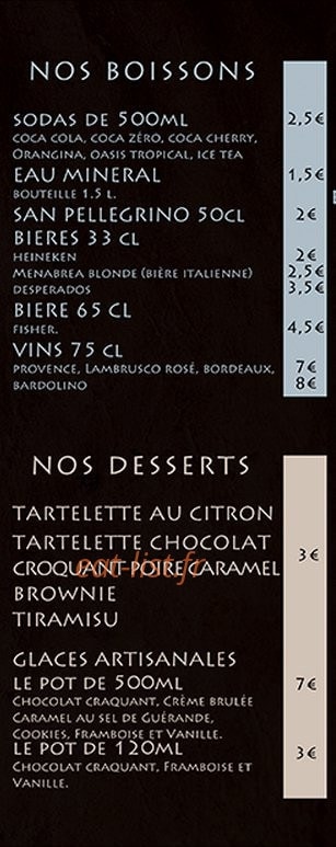 Luz Pizza — carte page 6