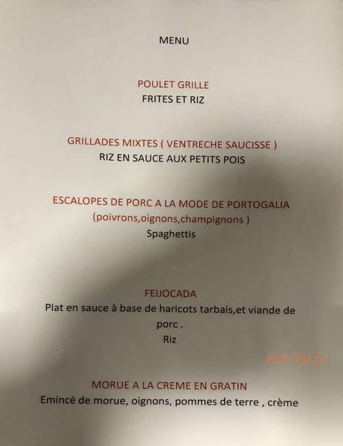 Restaurant Portogalia — carte page 1