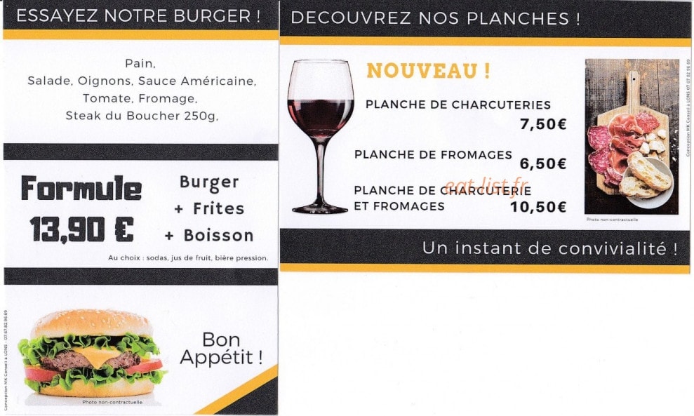 Restaurant du Commerce — carte page 3