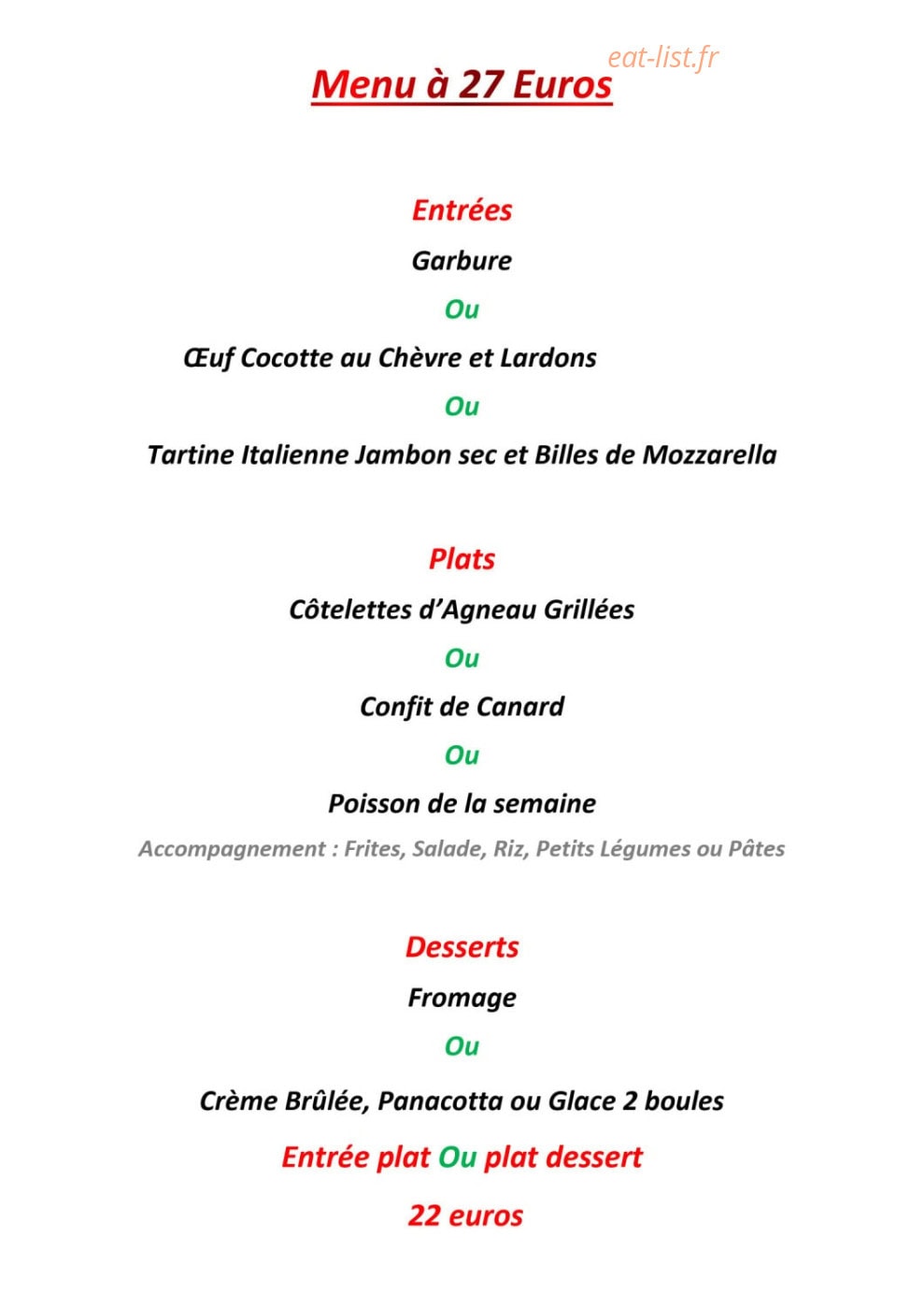 Au Family's — carte page 2