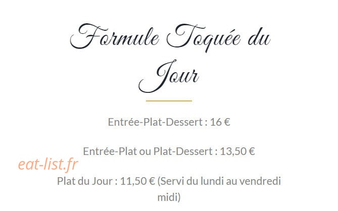 Bistro Toqué — carte page 1