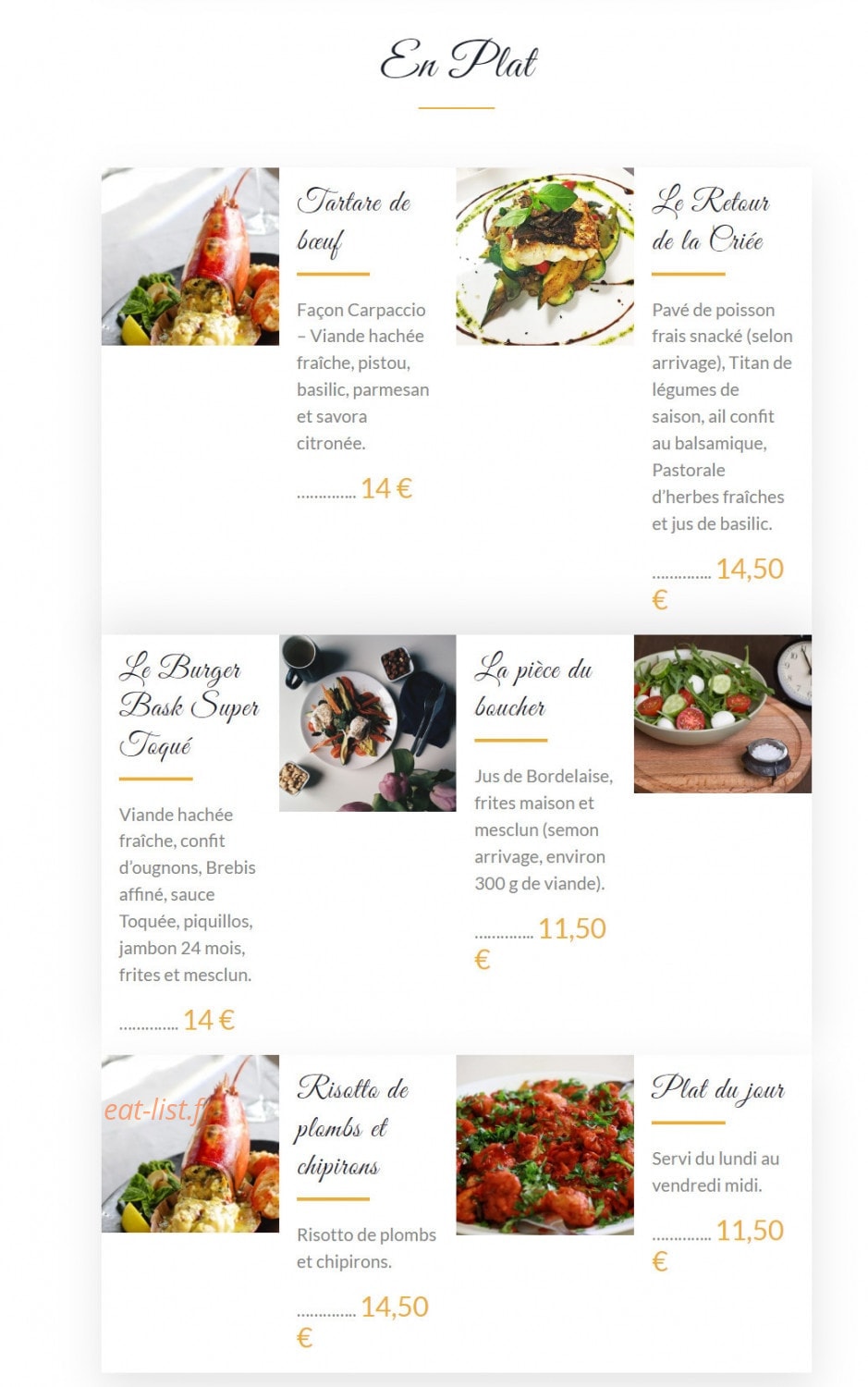 Bistro Toqué — carte page 3