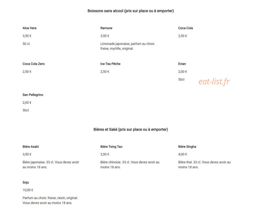 Chef Aji — carte page 3