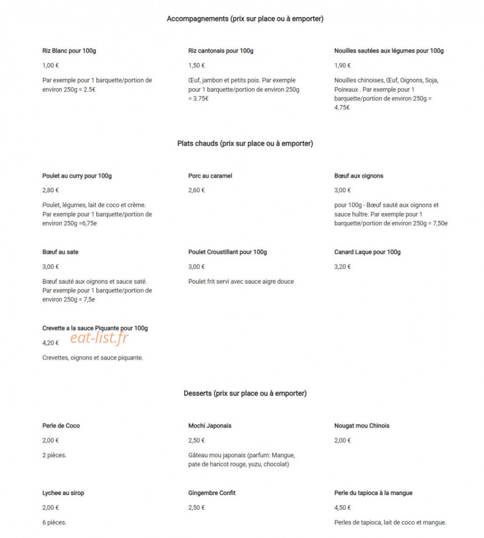 Chef Aji — carte page 2