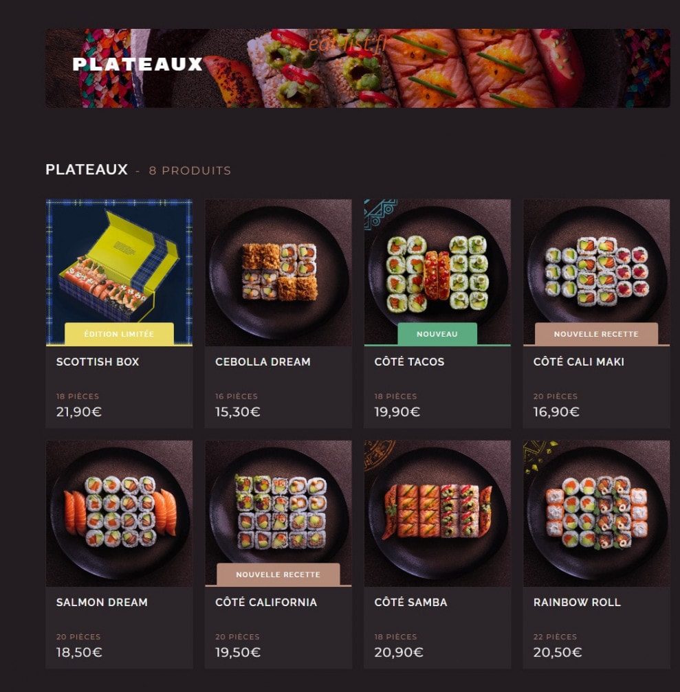Côté Sushi — carte page 4
