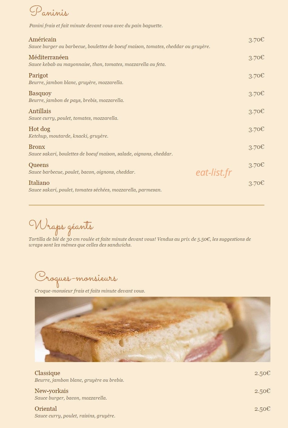 Do Eat Yourself — carte page 2