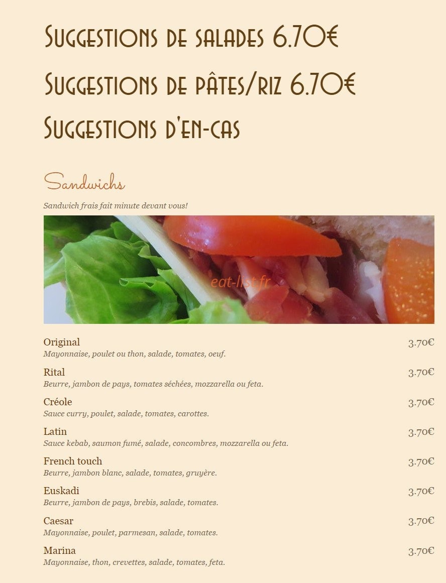 Do Eat Yourself — carte page 1