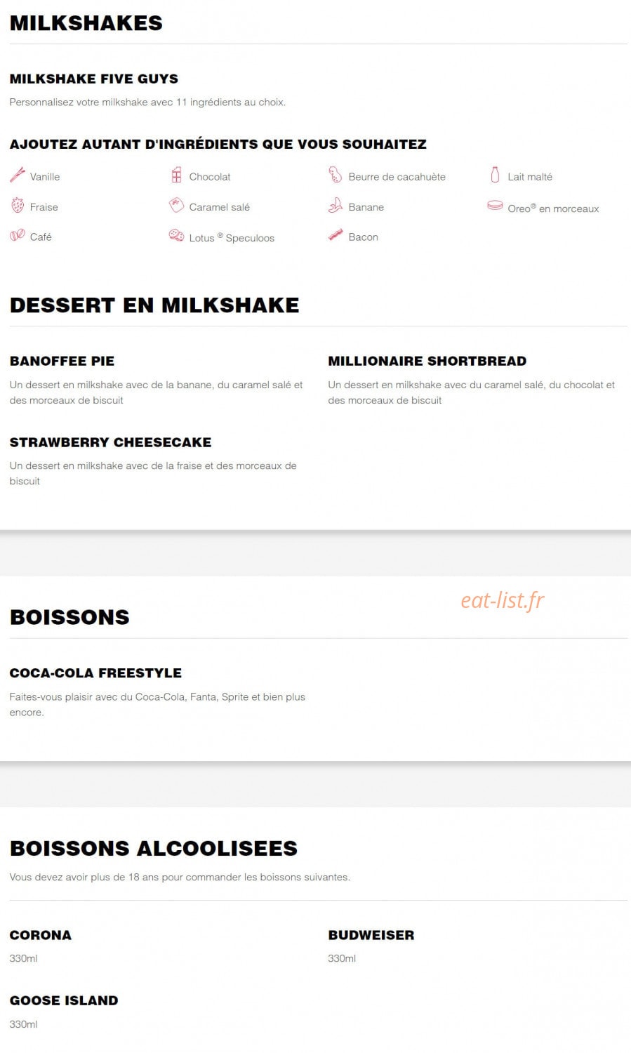 Five Guys — carte page 3