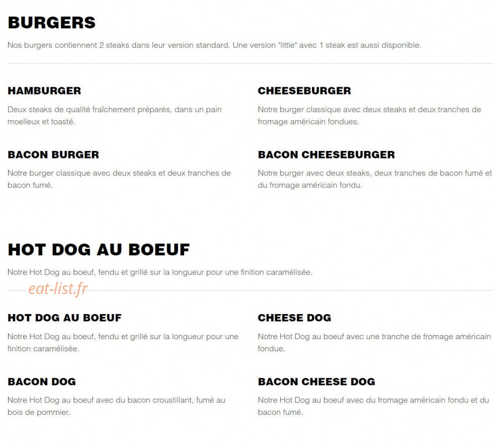 Five Guys — carte page 1