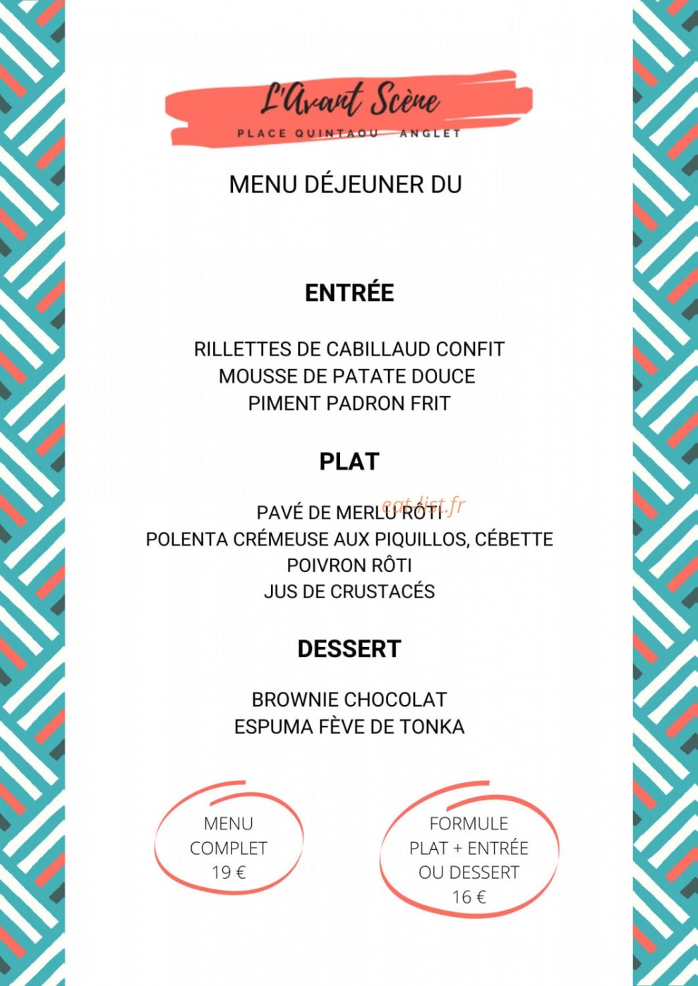 Fogón — carte page 1