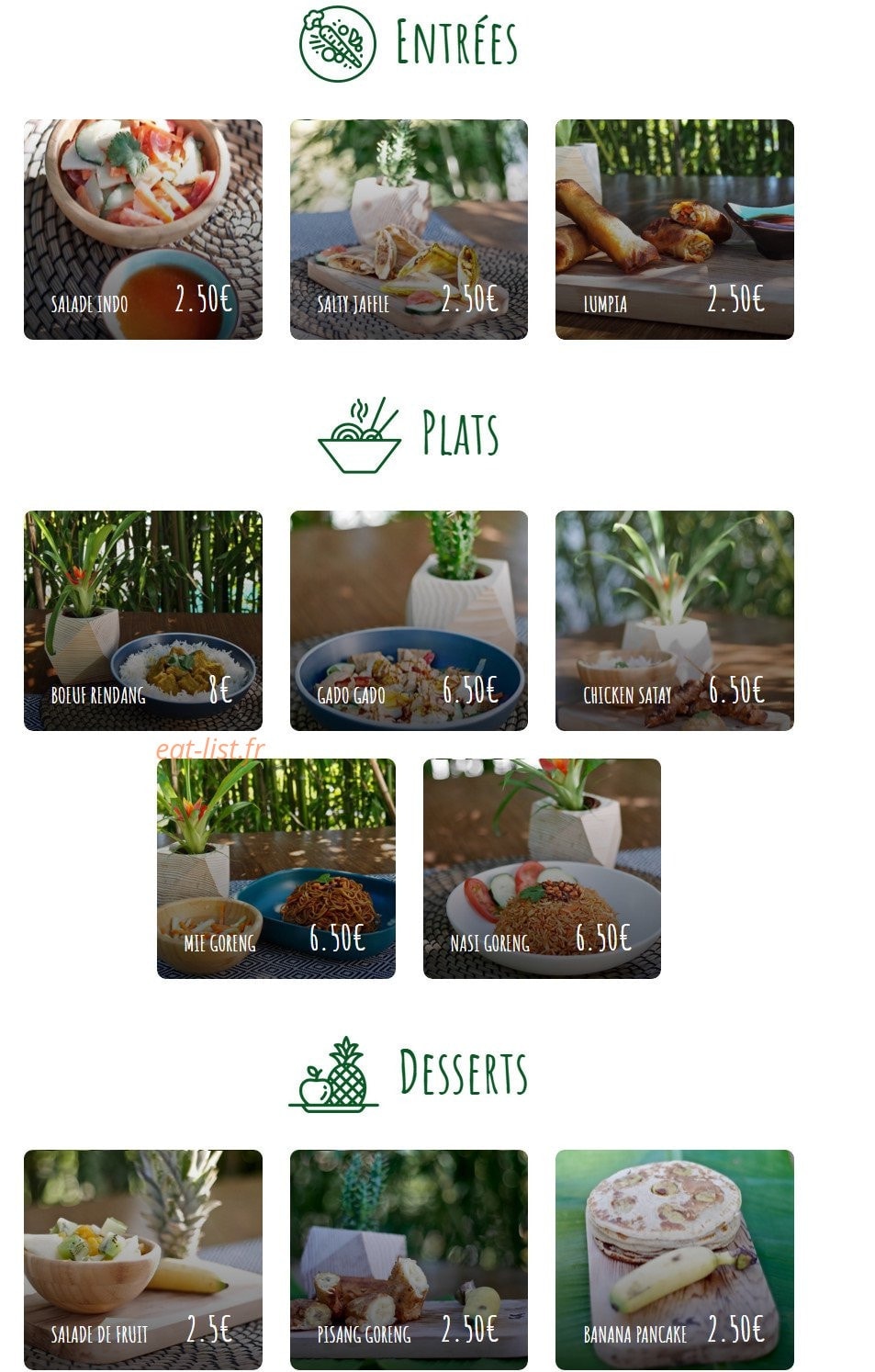 Go Warung — carte page 1