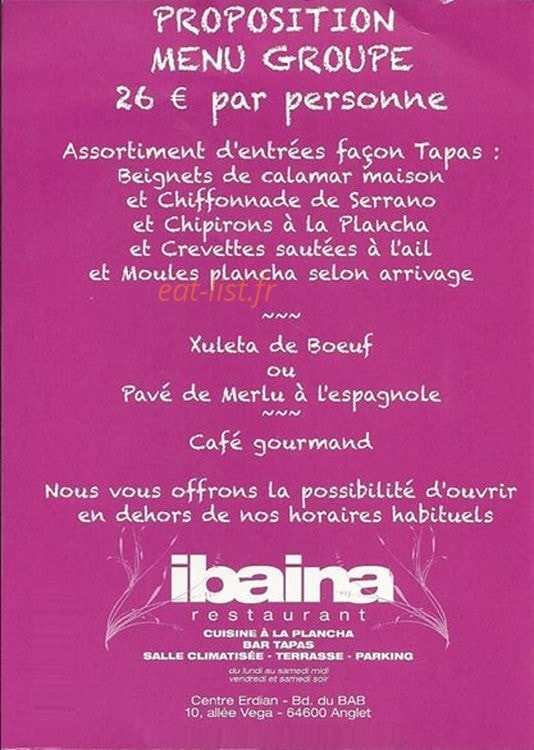Ibaina restaurant — carte page 5