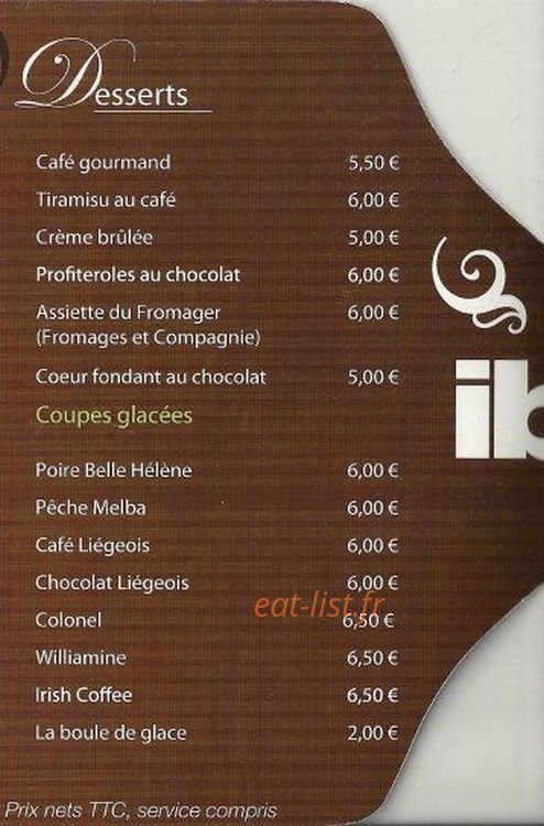 Ibaina restaurant — carte page 3