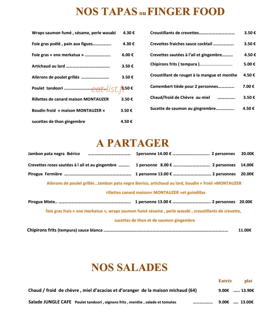 Jungle Café — carte page 5