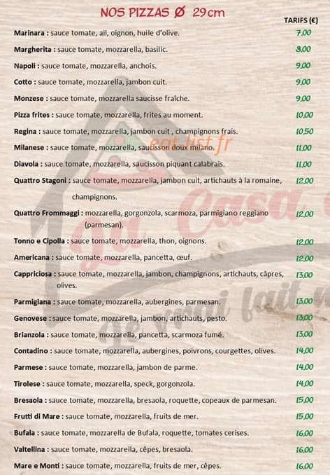 La casa della pizza — carte page 1