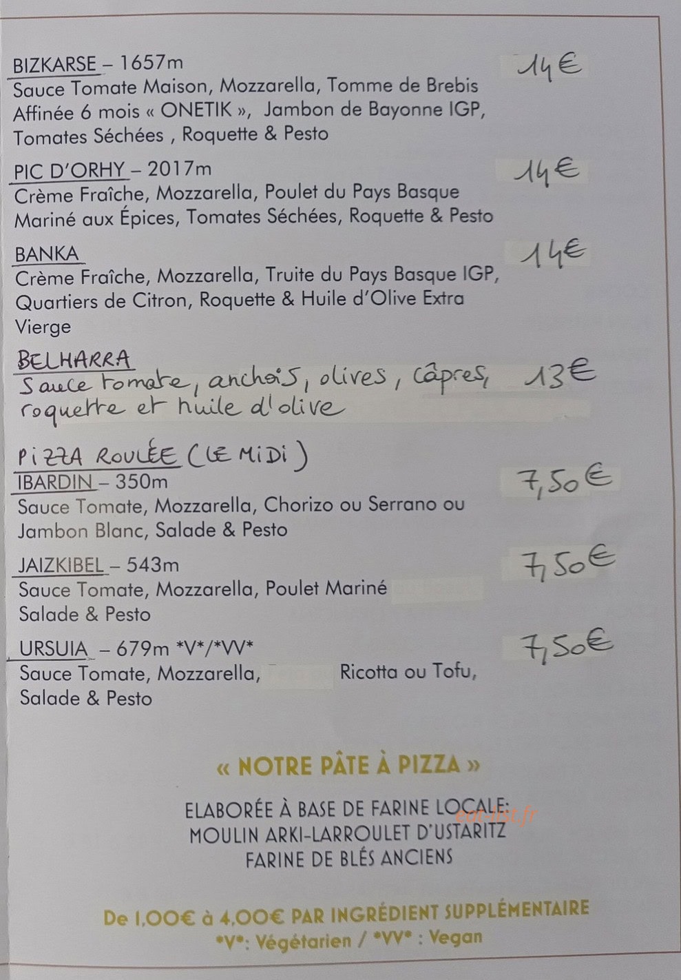 La Fine Pâte — carte page 2