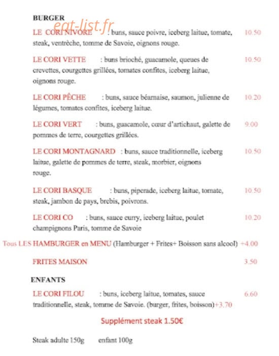 Le Cori Taste — carte page 5