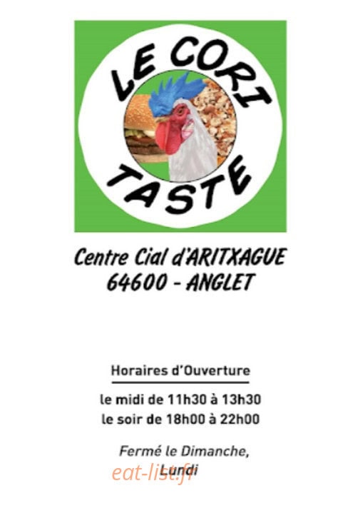 Le Cori Taste — carte page 1