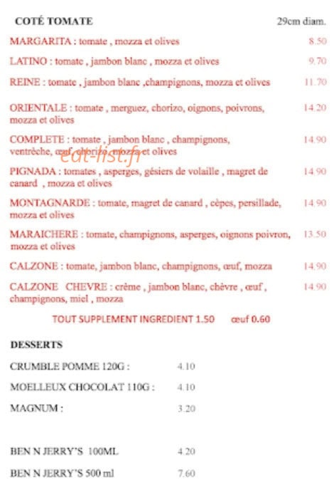 Le Cori Taste — carte page 4