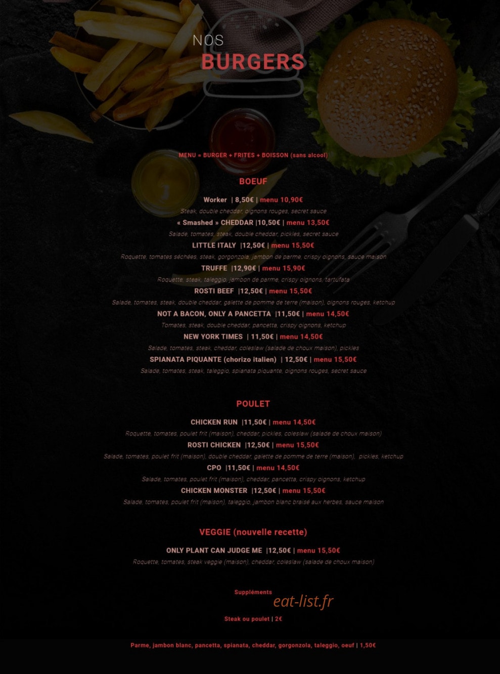 Le Foodies — carte page 1