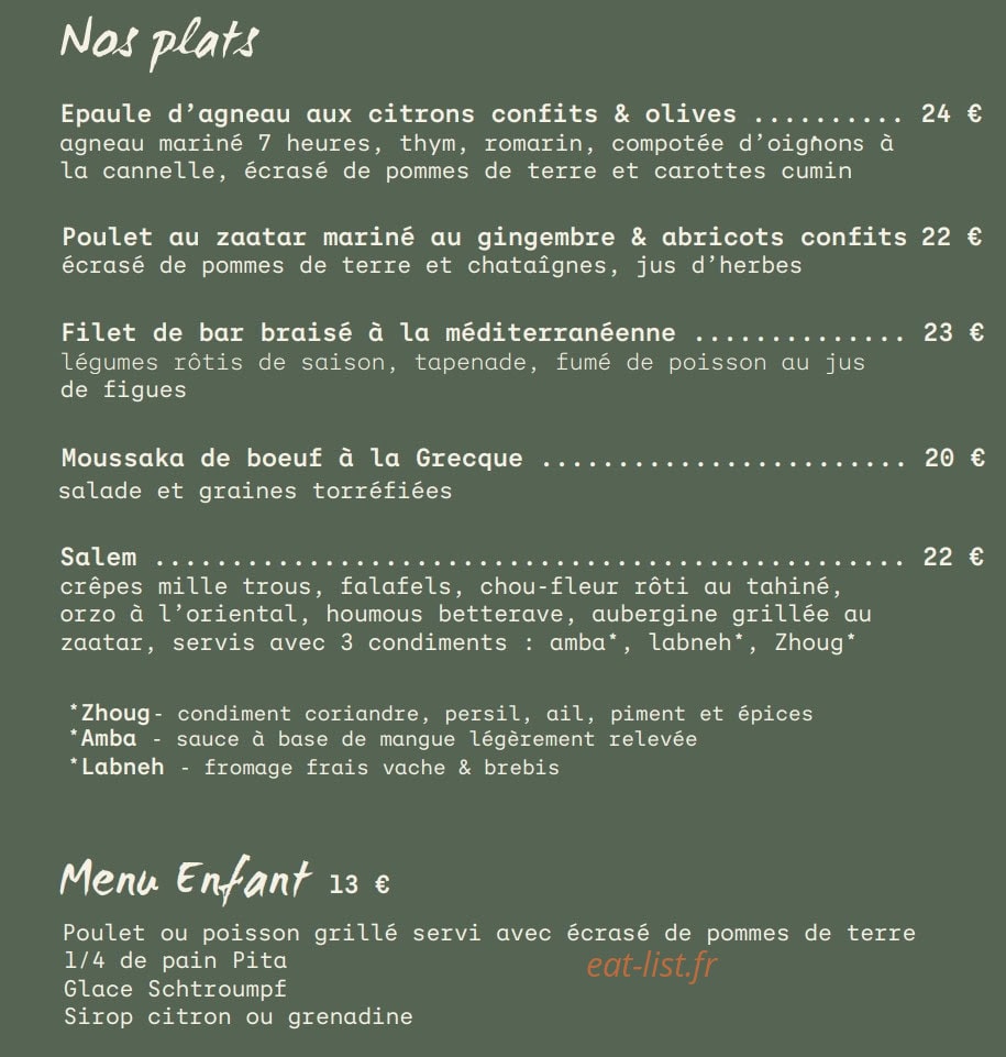 Le Jardin de la Paillote Bleue — carte page 3