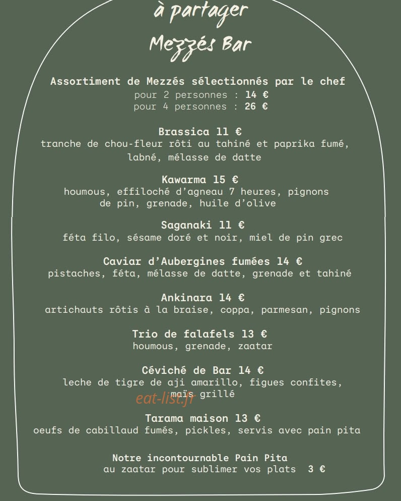 Le Jardin de la Paillote Bleue — carte page 1