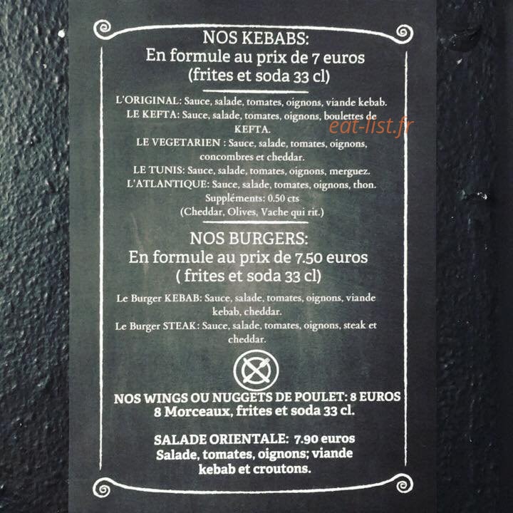 Le kebab d' Elio — carte page 1
