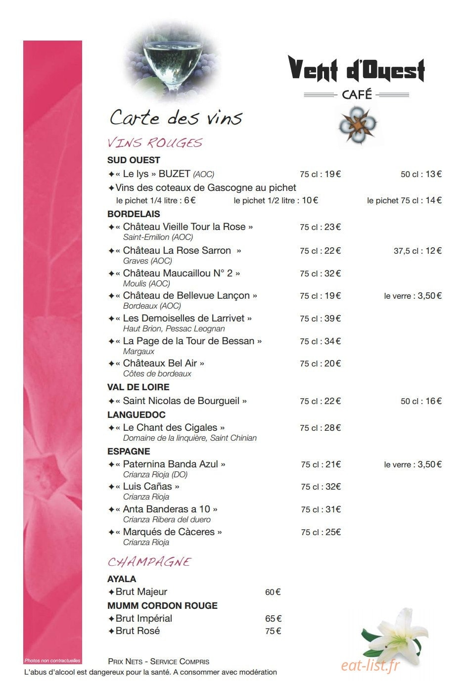 Le Vent d'Ouest — carte page 9