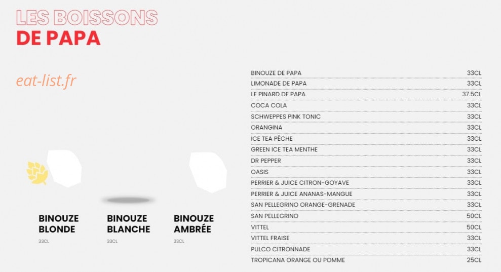 Les Burgers de Papa — carte page 5