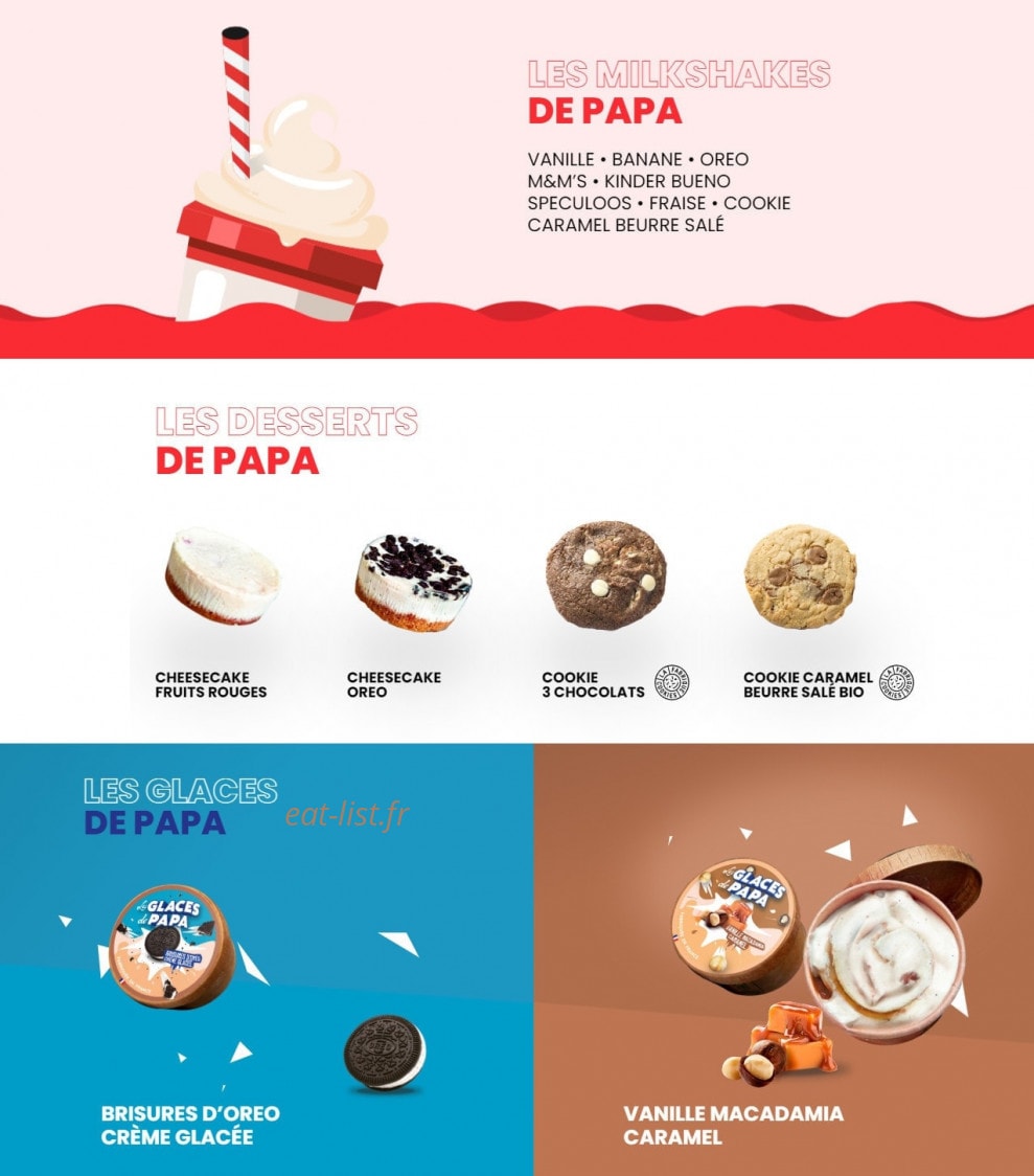 Les Burgers de Papa — carte page 4