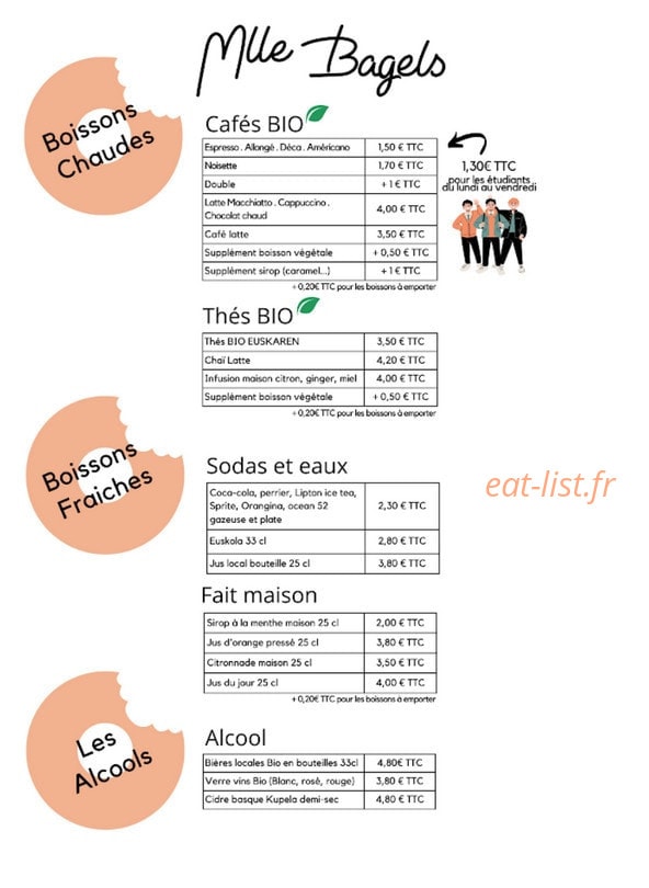 Mlle Bagels — carte page 3